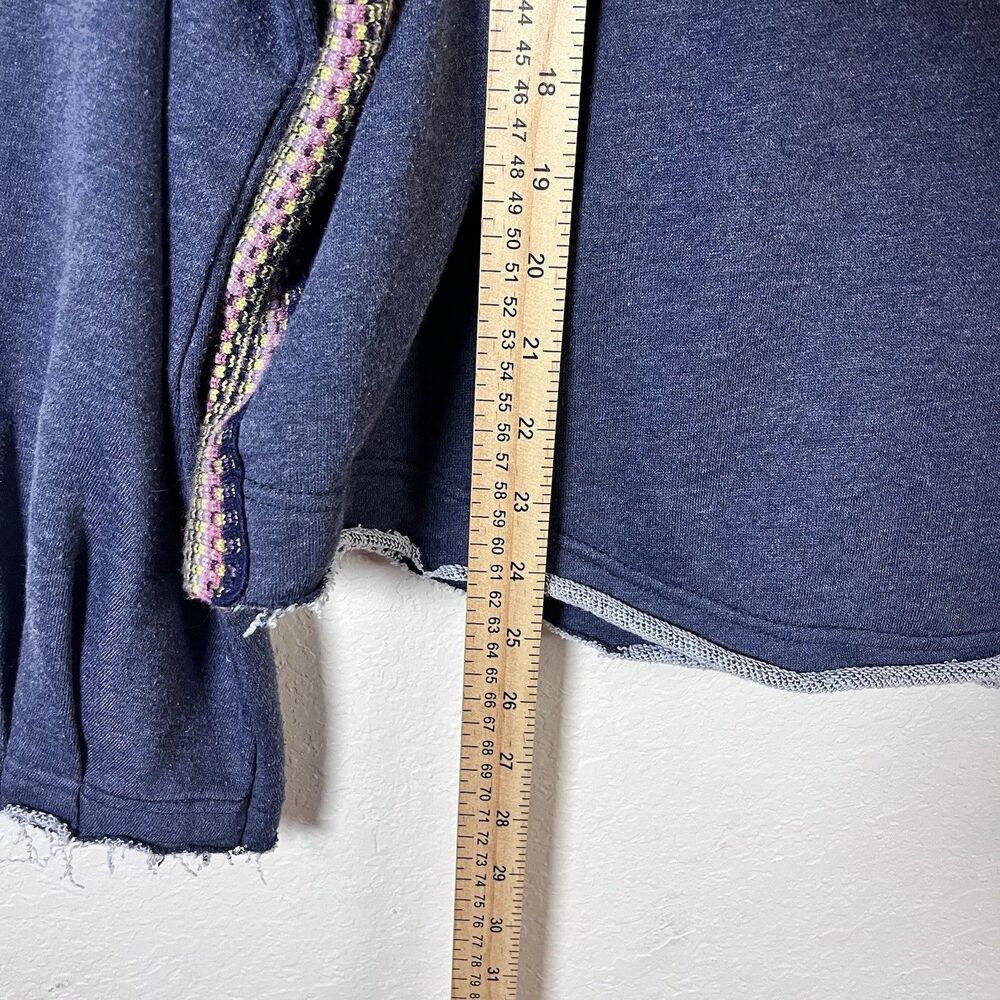 Natural Life Boho Oversized Knit Trim Blue Sweatshirt Size Large/XL - Picture 9 of 11